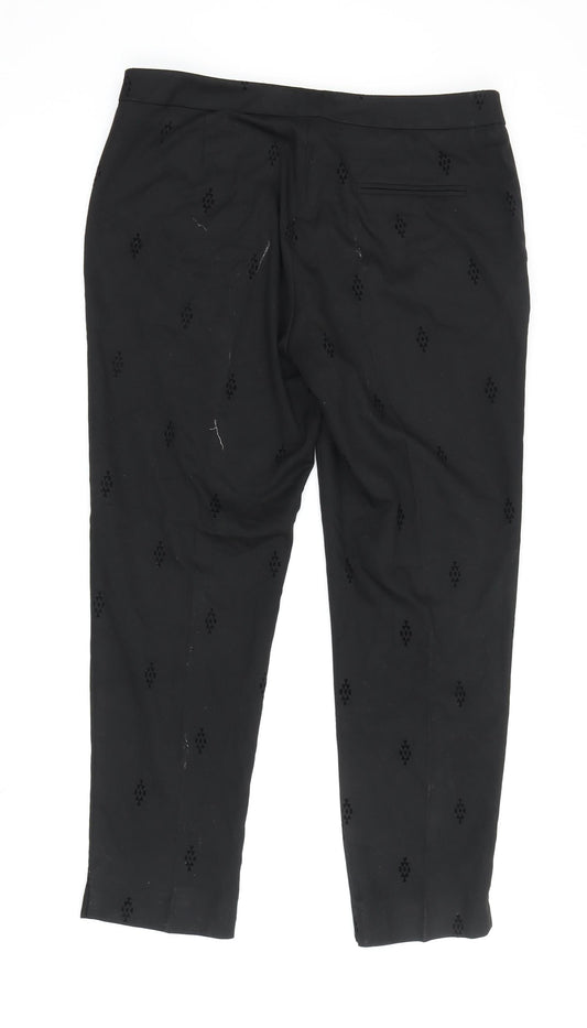 Warehouse Women’s Black Cropped Trousers Size 12
