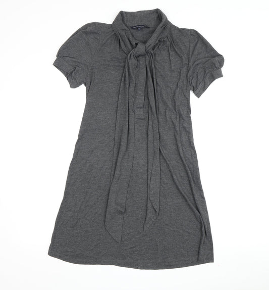 Additional front view of French Connection women’s grey shift dress, size UK 8