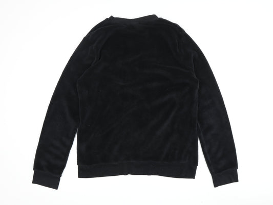 Super Mario Boys Black L Pyjama Top Velour Long Sleeve Gaming