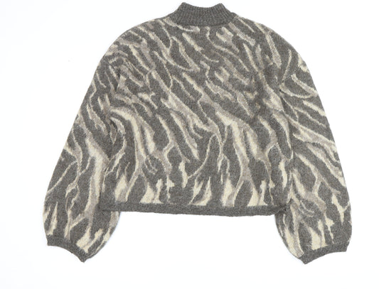 Womens UK Size M Pieces Grey Pullover Jumper