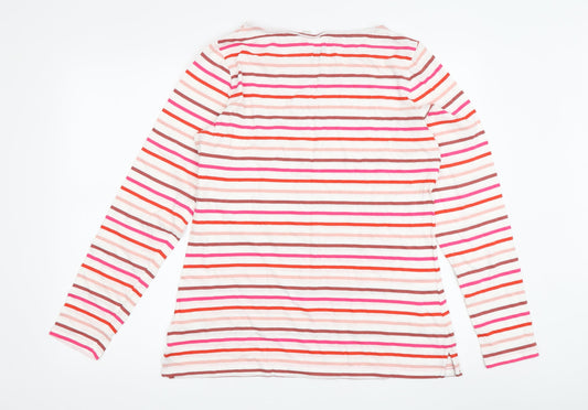 Boden Women's Multicoloured Striped T-Shirt, Size 14