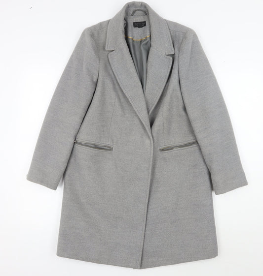 Womens UK Size 8 Topshop Grey Overcoat