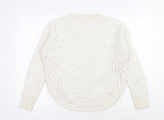 Womens UK Size 10 Apricot Ivory Pullover Jumper