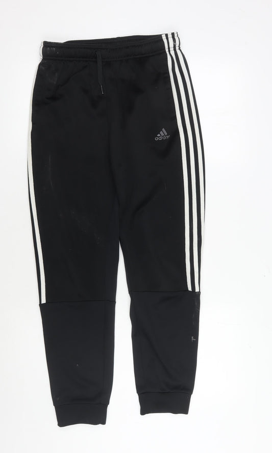 Additional front view of adidas boys’ black track pants 14 years regular fit