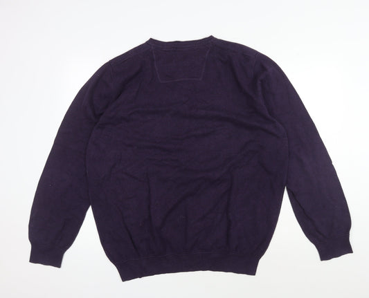 RJR John Rocha Men's XL Purple V-Neck Jumper