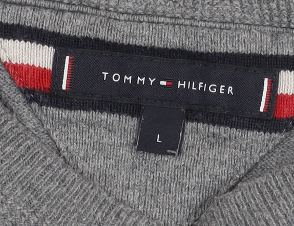 Tommy Hilfiger Men’s Grey Pullover L - Classic Style