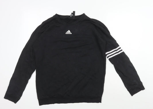Additional front view of Adidas Black unisex pullover sweatshirt, size 10