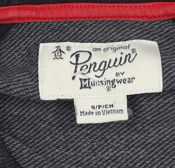 Mens UK Size S Penguin Black Full Zip Hoodie