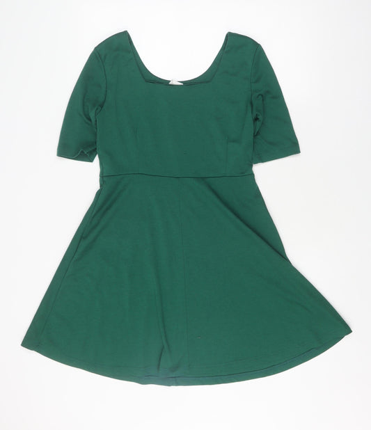 Vila Women's Green Fit & Flare Mini Dress, M