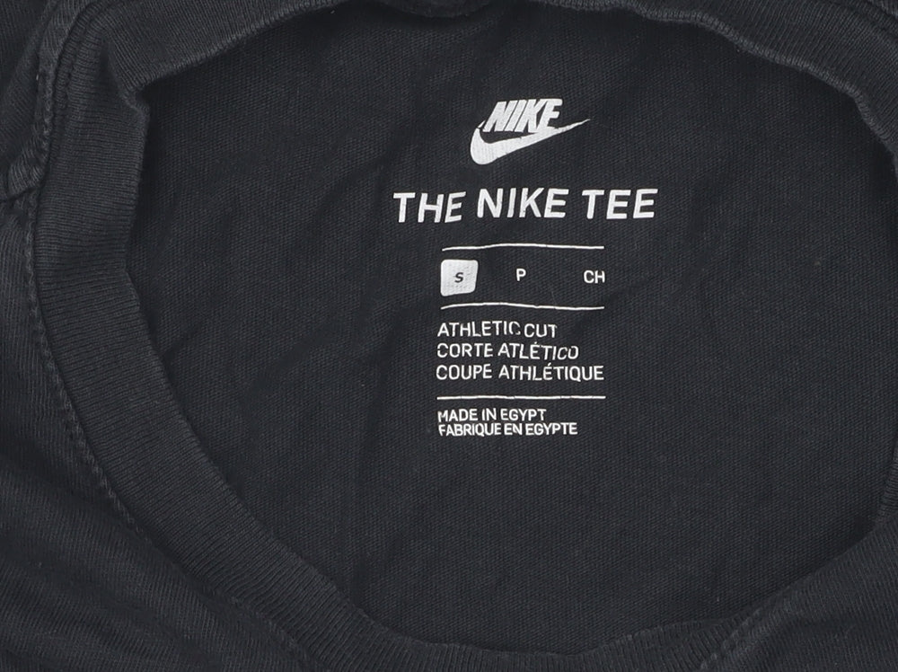 Nike Men's Black Athletic Fit T-Shirt S Solid Logo