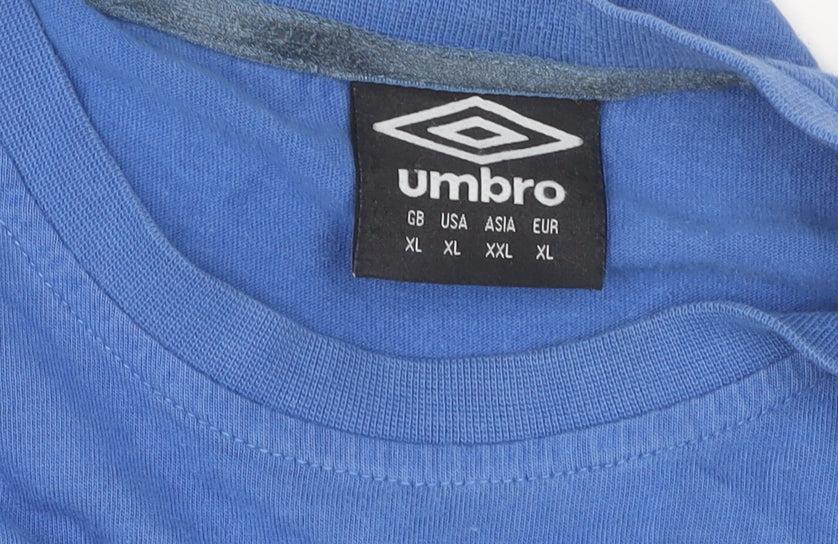 Umbro Men's XL Blue Cotton Short Sleeve T-Shirt