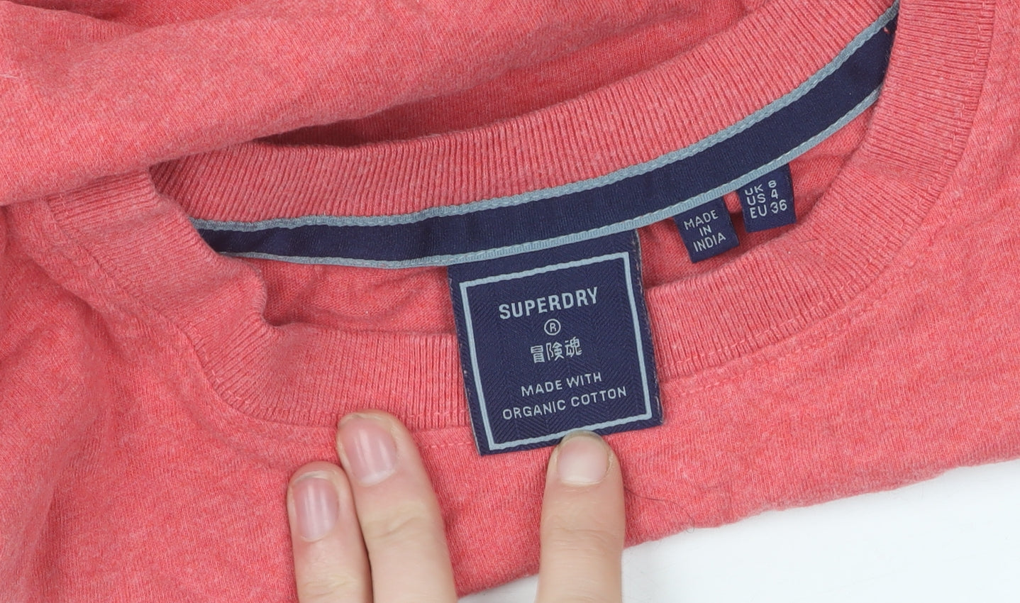 Womens UK Size 4 Superdry Red Basic T-Shirt