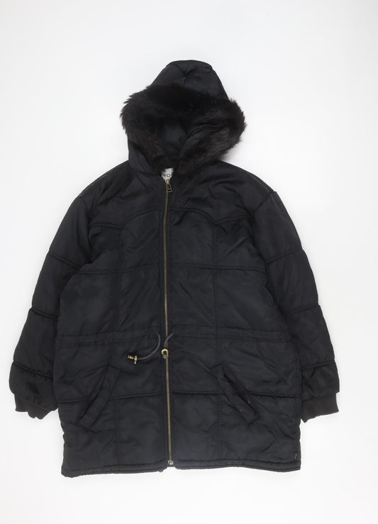 Womens UK Size 10 Topshop Black Puffer Jacket