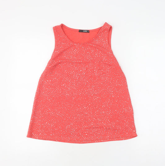 Womens UK Size 10 Quiz Red Basic Tank