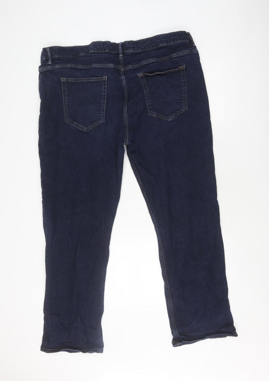 Next Men's Blue Relaxed Fit Straight Jeans, Size 44
