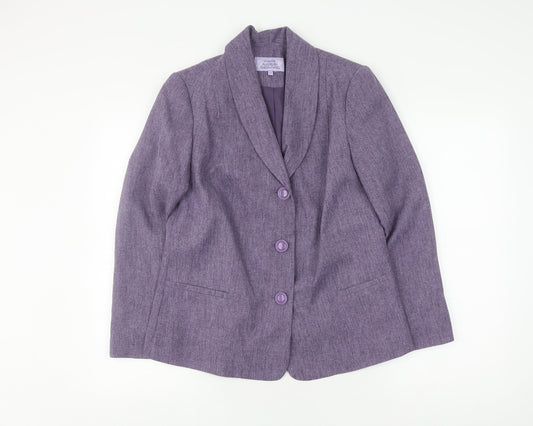 Additional front view of Honor Millburn Women's Purple Blazer, size 12