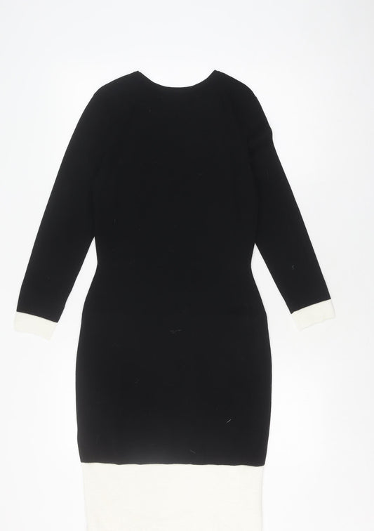 Hobbs Women's Black/White Sheath Dress Size 8