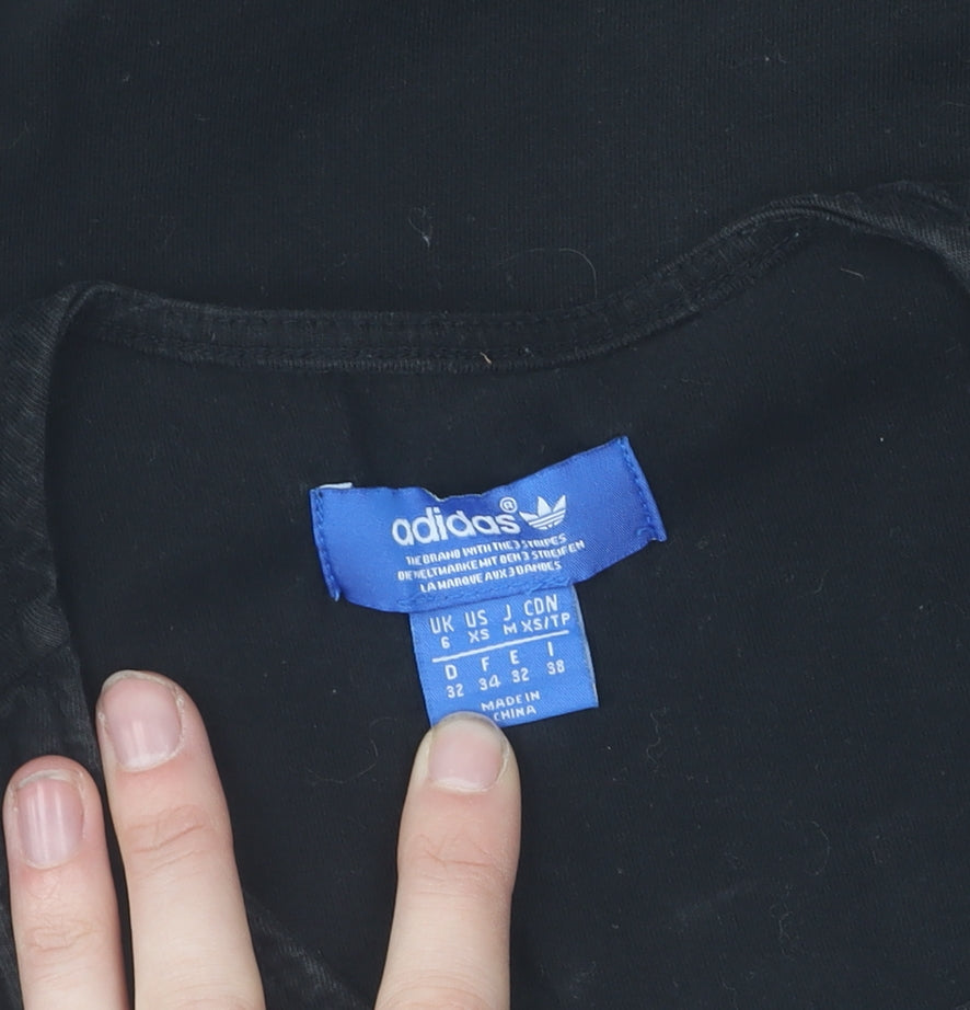 Womens UK Size XS adidas Black Cropped Tank
