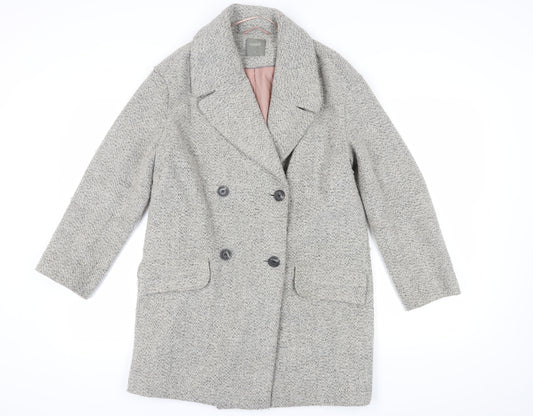 Oasis Women's Grey Wool Blend Pea Coat Size S