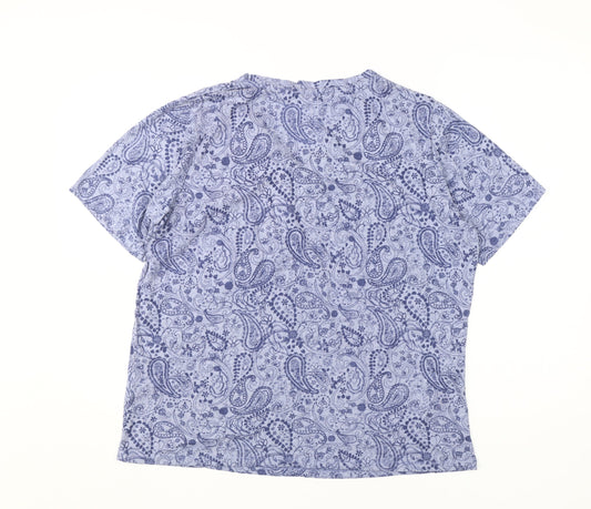 Isle Women's Blue Paisley T-Shirt, L, Classic Casual