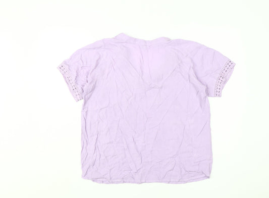 Womens UK Size 14 Cotton Traders Purple Tunic Blouse