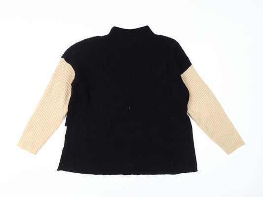 Womens UK Size M Apricot Black Pullover Jumper
