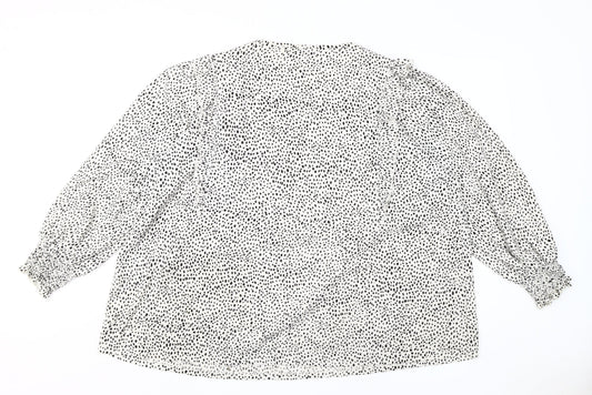 Next Women's Plus White Animal Print Blouse