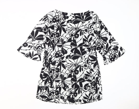 Marks and Spencer Women's Black Floral Shift Dress, Size 14