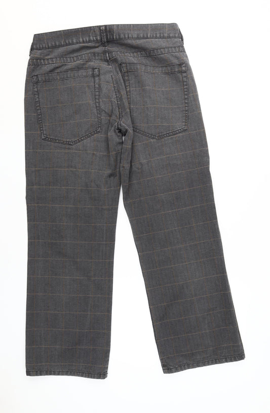 Next Grey Check Straight Jeans Men 36