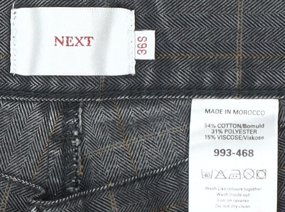 Next Grey Check Straight Jeans Men 36
