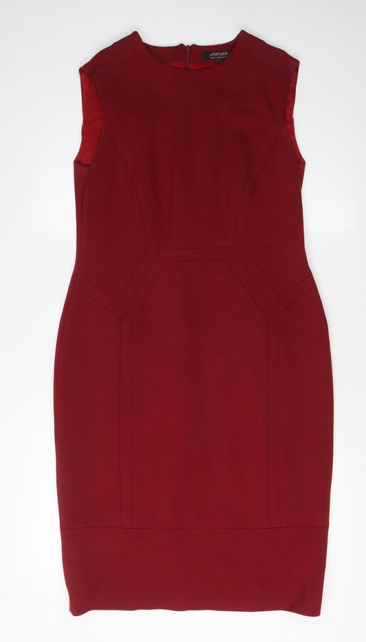 Additional front view of Jaeger Women's Red Sheath Dress -, size 12
