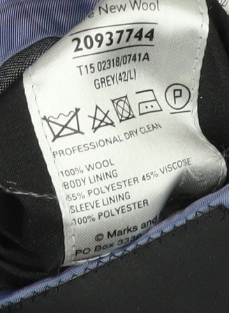 Mens UK Size 42 Marks and Spencer Regular Grey Suit Jacket