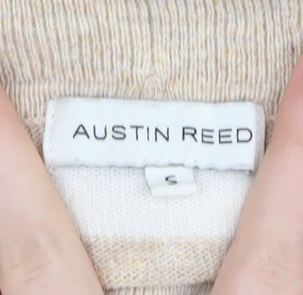 Austin Reed Women's Beige Stripe Cowl Neck Jumper - S