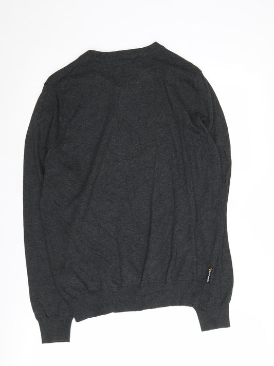 Voi Jeans Men's Black Pullover Jumper, M, V-Neck