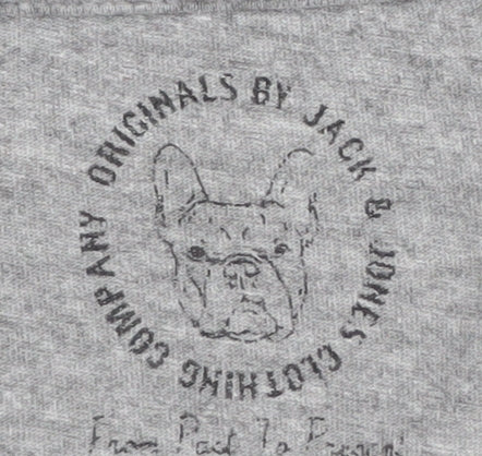 Jack & Jones Men's Grey Graphic Print T-Shirt L