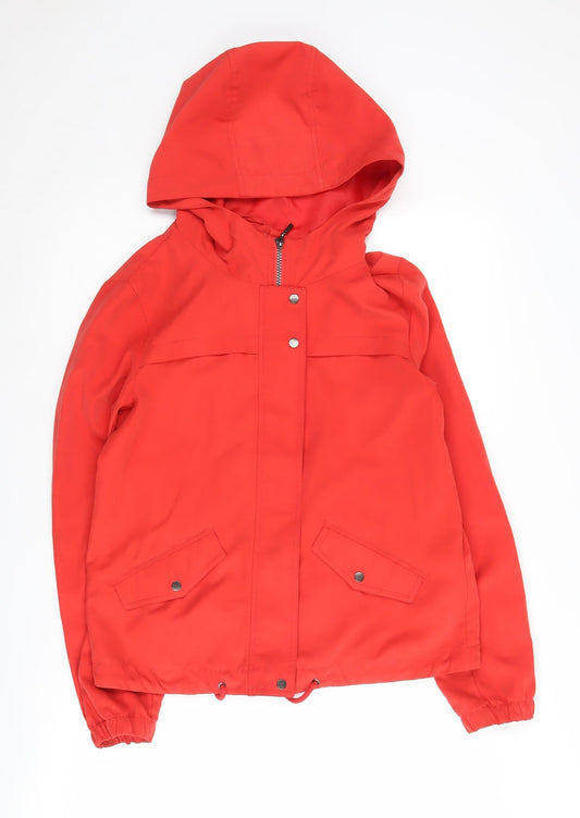 Womens UK Size S Jacqueline de Yong Red Anorak Coat