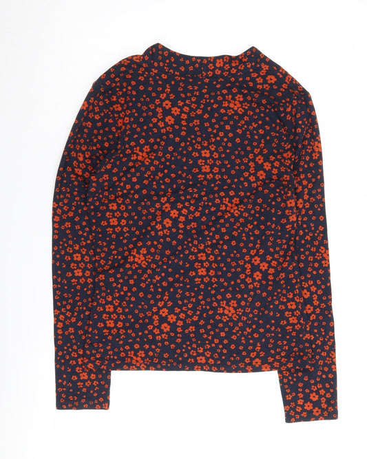 Laura Ashley Women's Blue Floral V-Neck Blouse Size 8