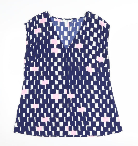 Womens UK Size 14 Jasper Conran Multicoloured Basic Blouse