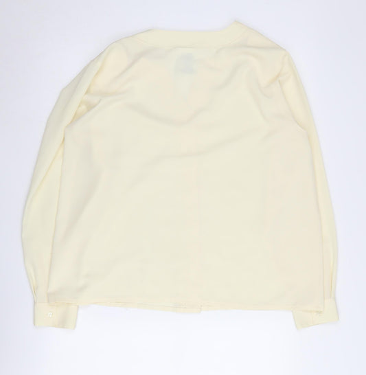 Alexon Women's Beige Button-Up Long Sleeve Blouse