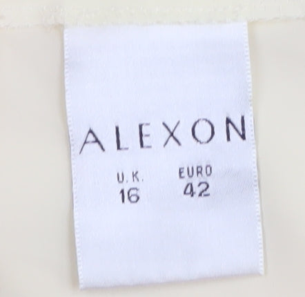 Alexon Women's Beige Button-Up Long Sleeve Blouse