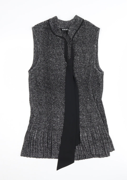 Womens UK Size 6 DKNY Black Tunic Blouse