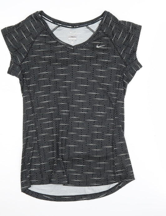 Womens UK Size S Nike Black Running & Jogging T-Shirt