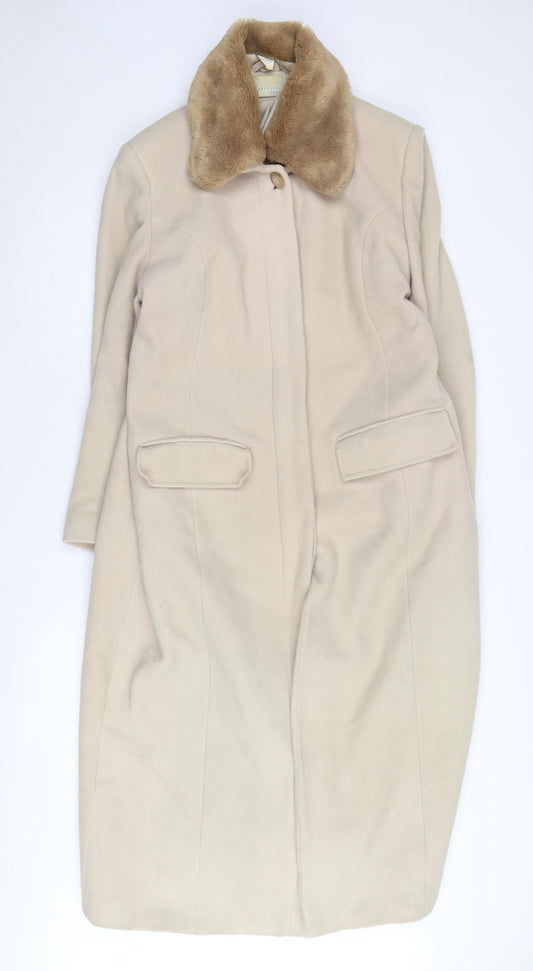 Womens UK Size 16 AMARANTO Beige Overcoat