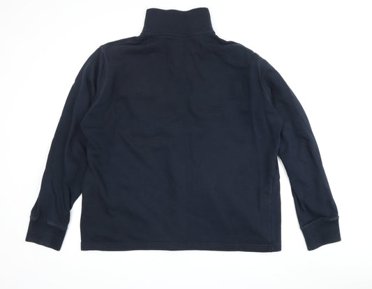 Mens UK Size XL Marks and Spencer Blue 1/4 Zip Sweatshirt
