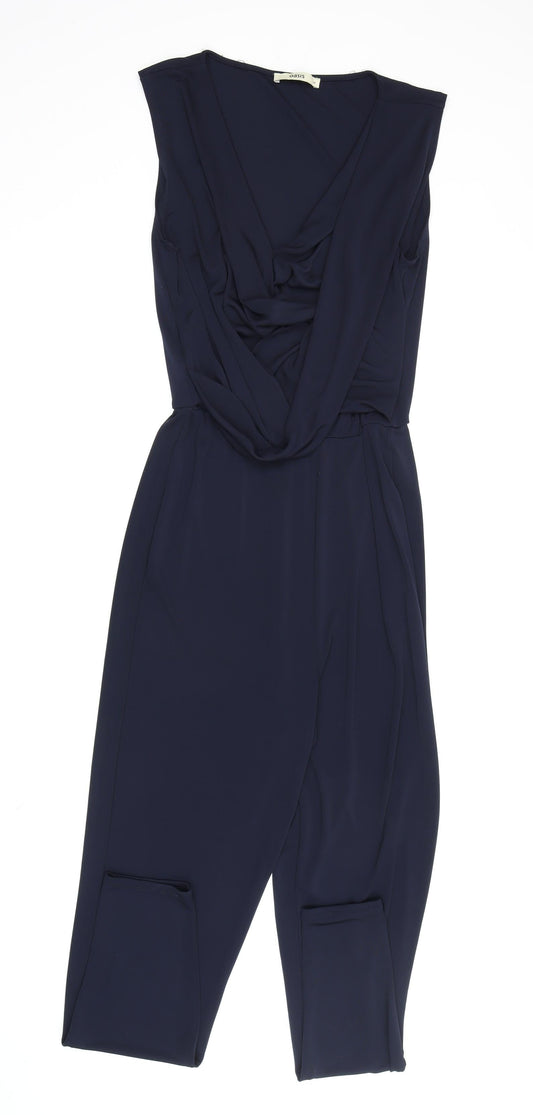 Oasis Women's Blue Sleeveless V-Neck Jumpsuit M