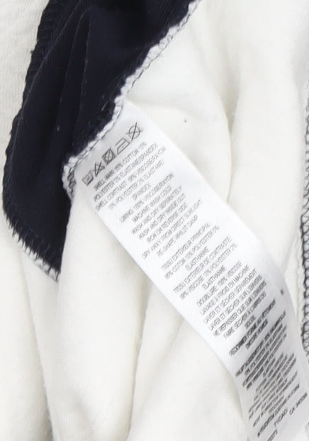 French Connection Women's Black and Ivory Bodycon Dress - Size 12