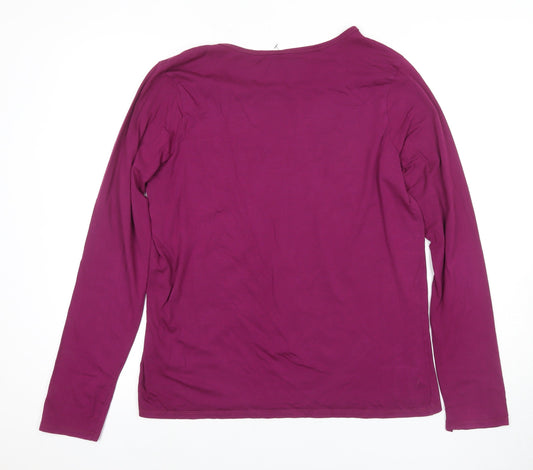 Lands' End Women's Purple Long Sleeve T-Shirt M
