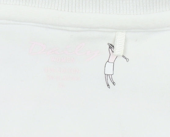 Daily Women's Pink Striped Polo Shirt Size 8, Casual Style
