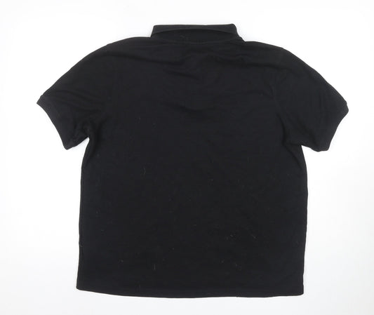 Slazenger Men's Black XL Short Sleeve Cotton Polo