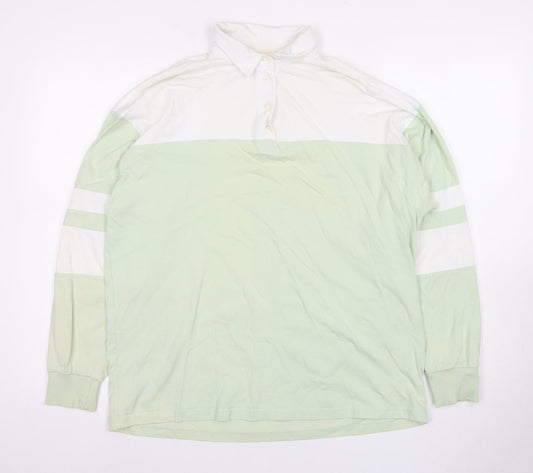 Additional front view of ASOS Design Women's Green Polo Shirt, size 8